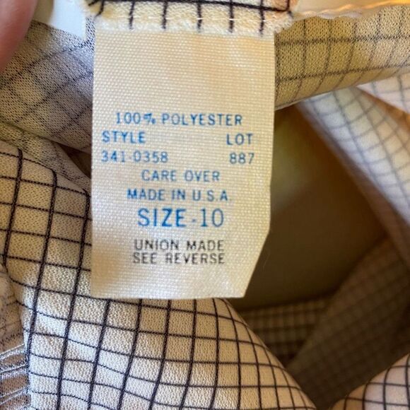 Vintage Lynn Davis Windowpane Ruffle Front Shirt 10 - Picture 14 of 15